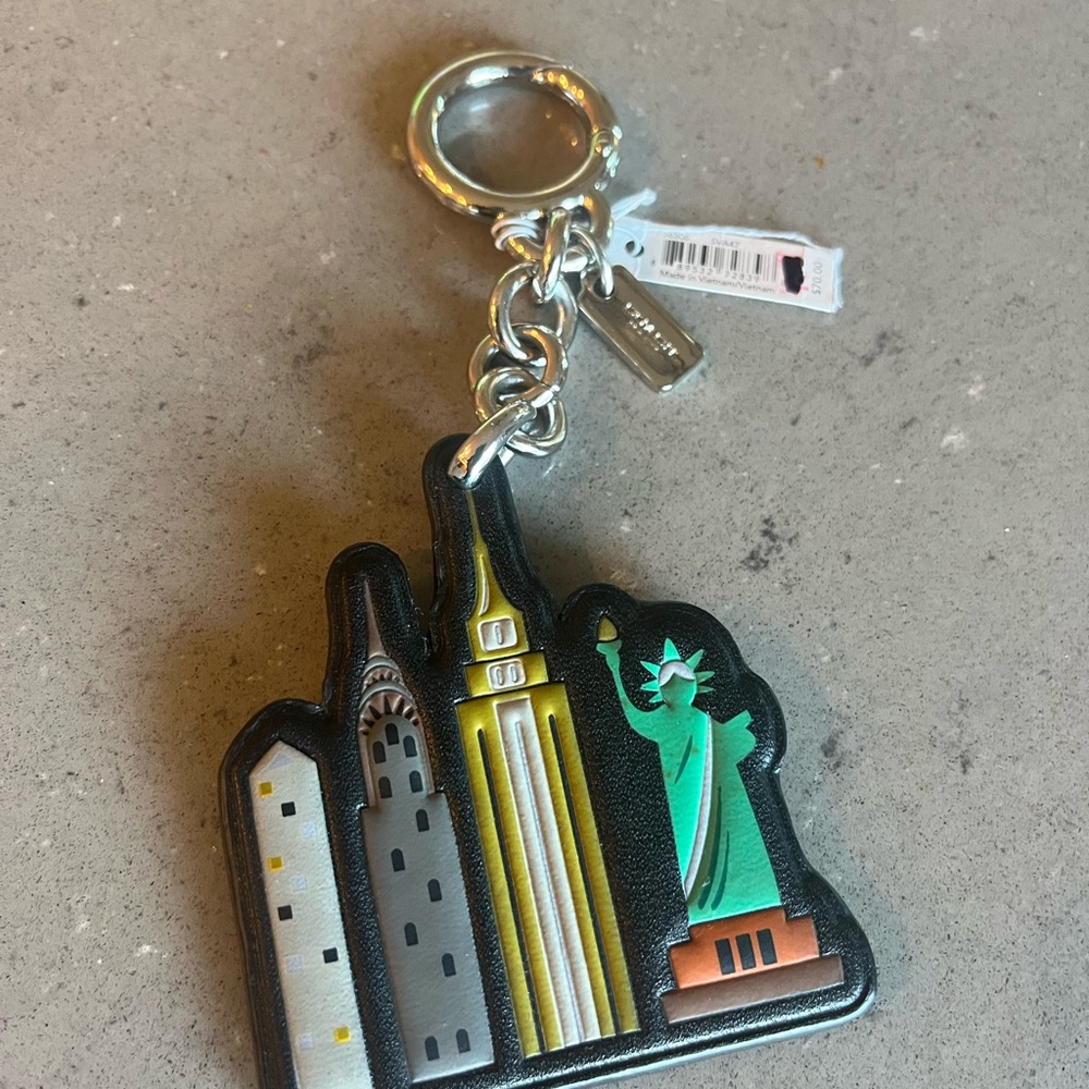NWT Coach NYC Skyline Keychain with Logo Tag